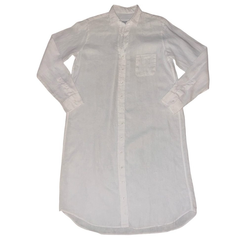 NWOT Grayson Threads The Hero Midi Dress 100% Linen White Button-Down Staple